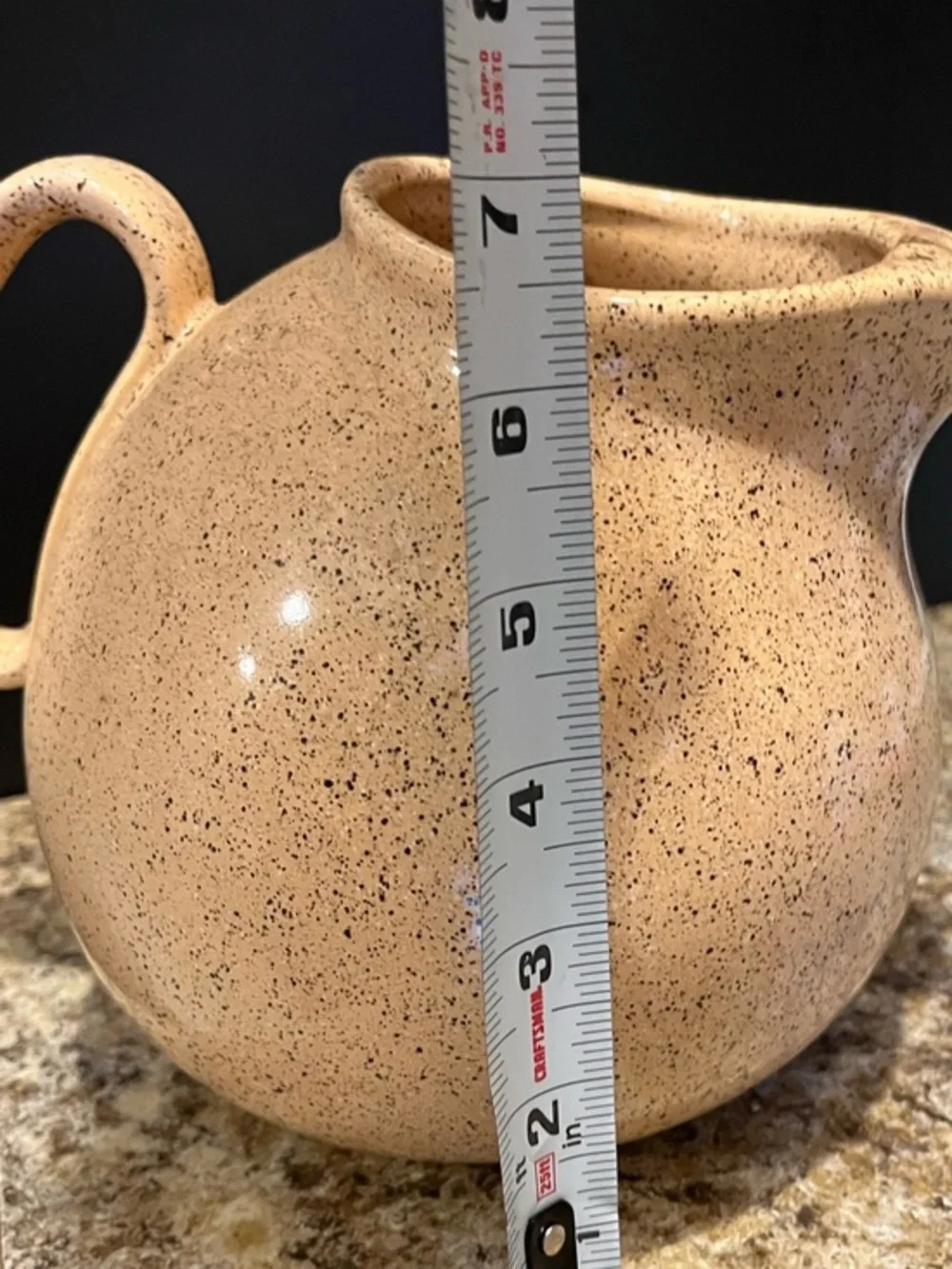 Vintage Waechtersbach W. Germany Speckled Cream Ball Pitcher Jug 10 Cup